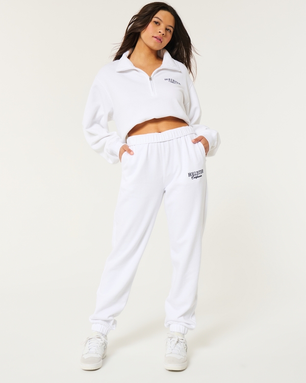 Dad-Jogger mit Logo, Weiss view 1