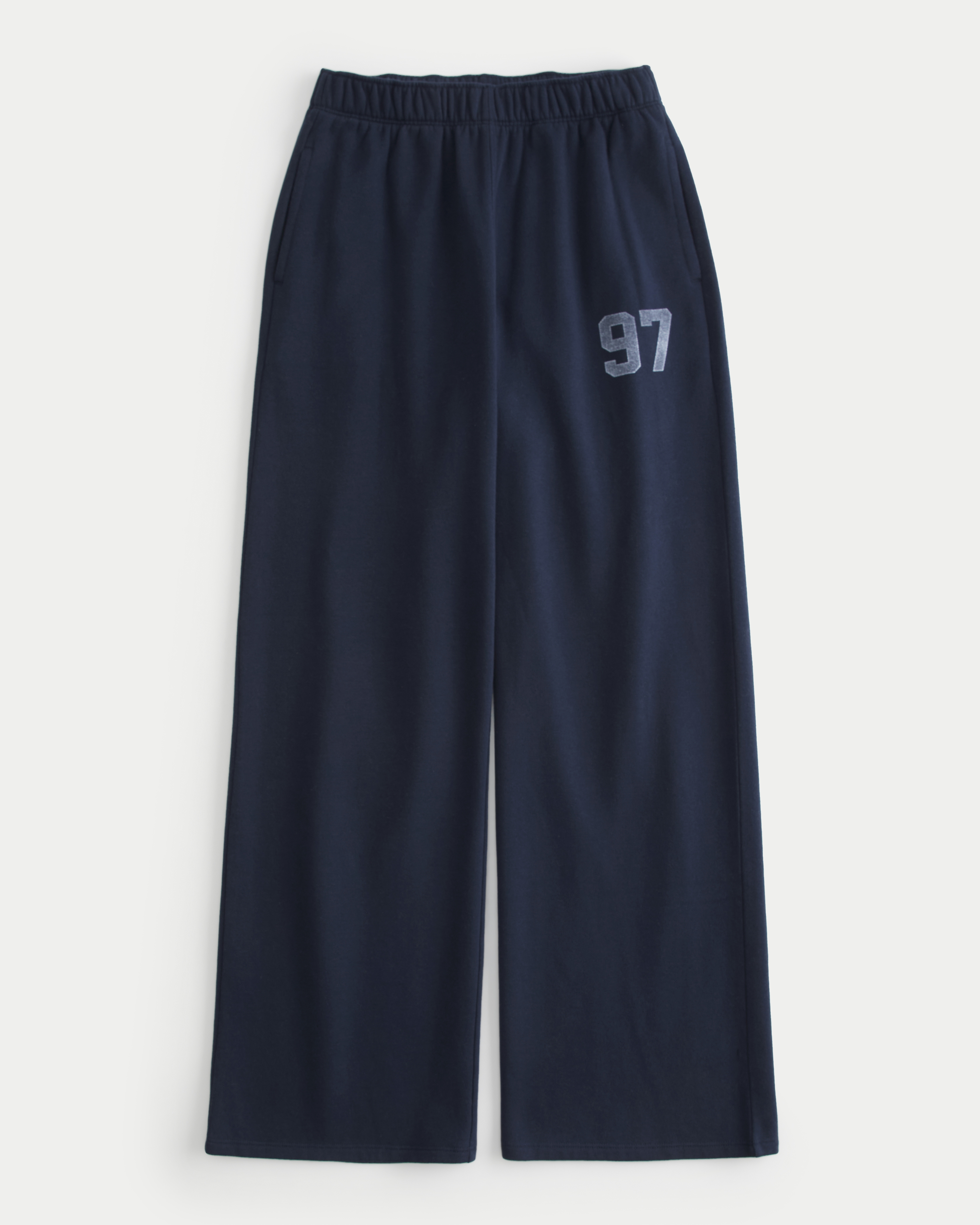 Athletic Graphic Fleece Wide-Leg Pants