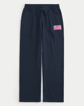 Flag Splatter Double-Waist Sweatpants
