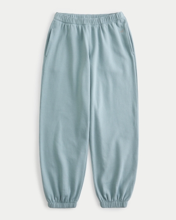 Women Black Premium Fleece Baggy Joggers
