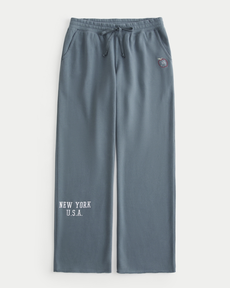 Mid-Rise New York Graphic Straight Sweatpants