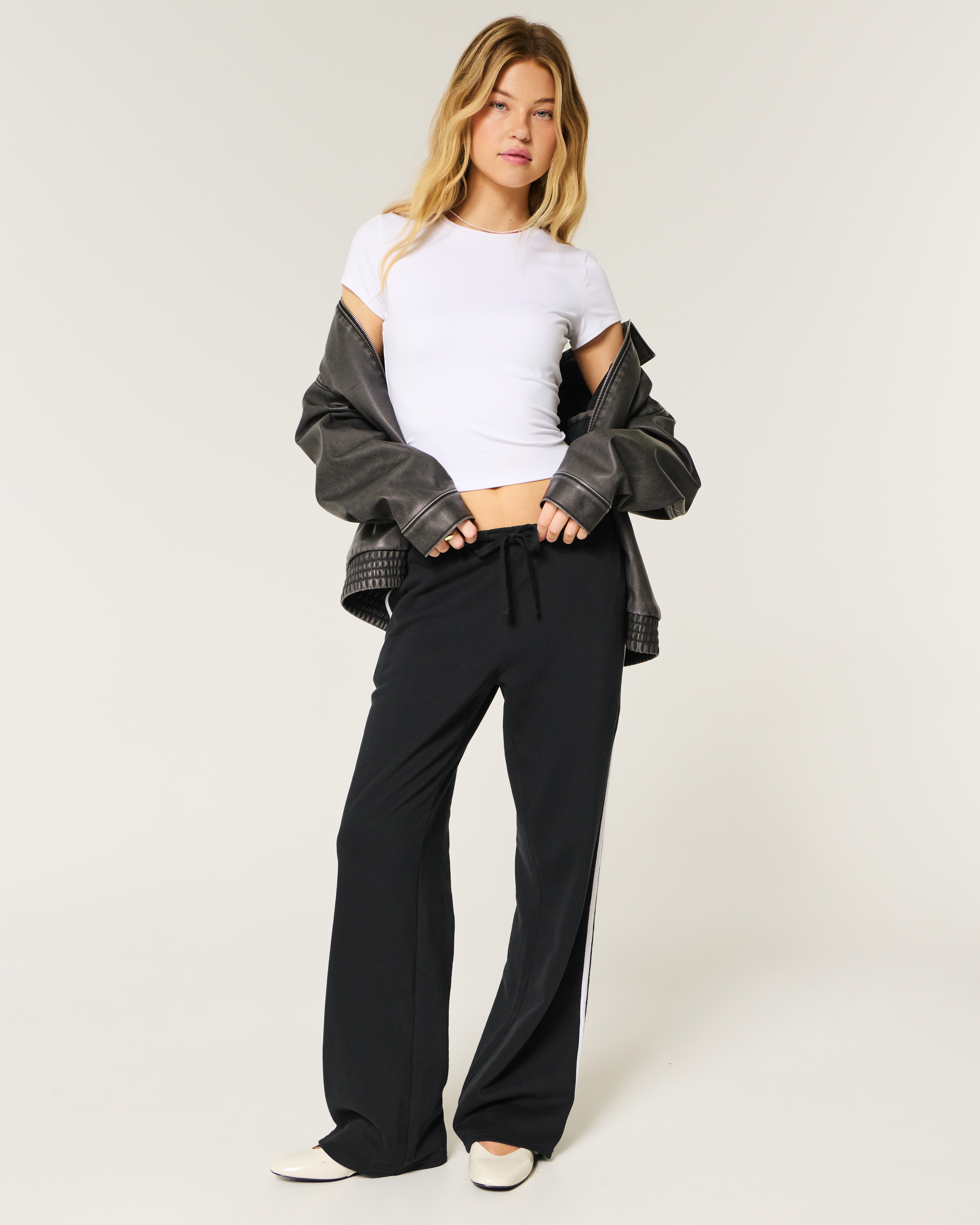 Side-Stripe Straight Sweatpants