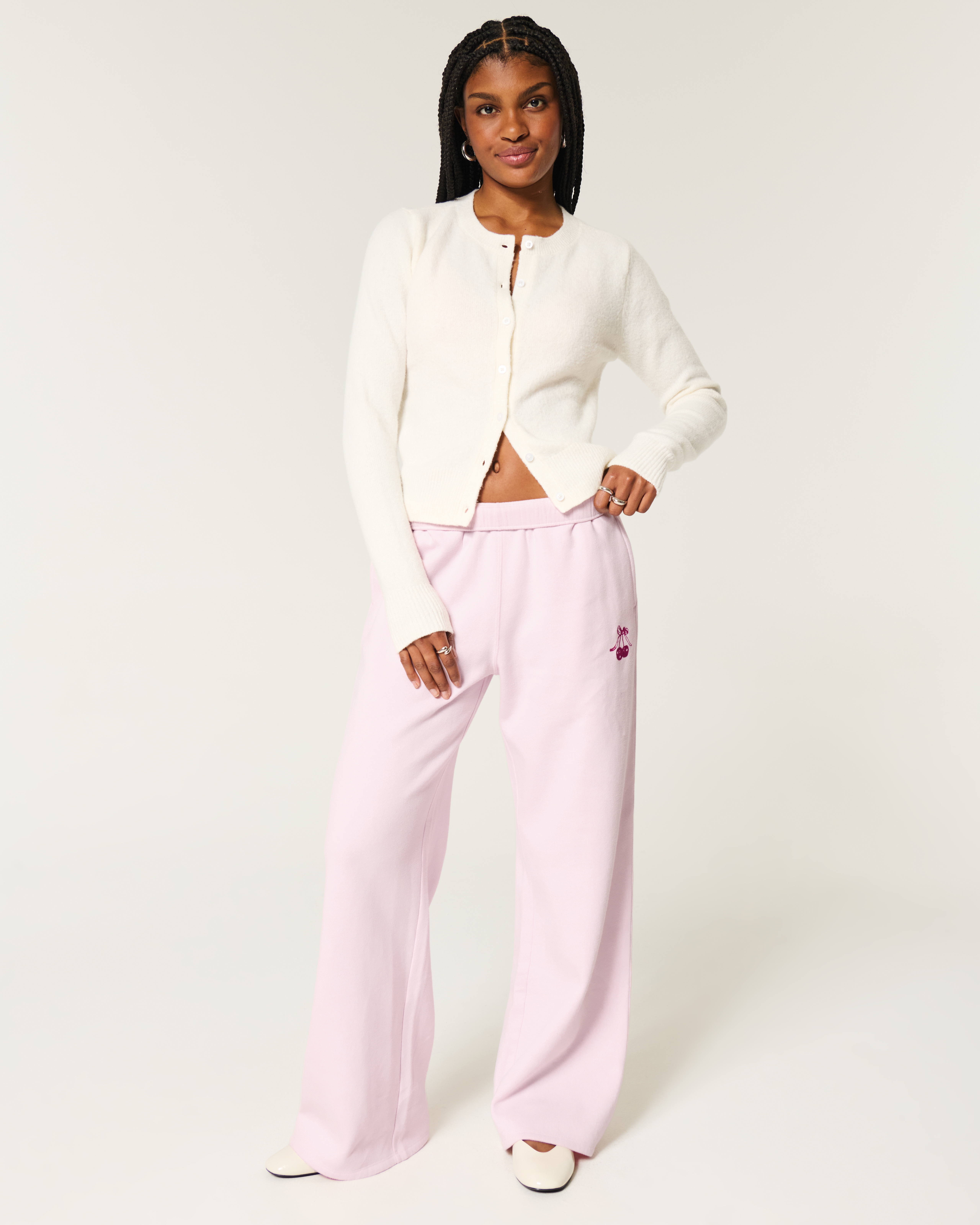 Cherry Graphic Wide-Leg Sweatpants