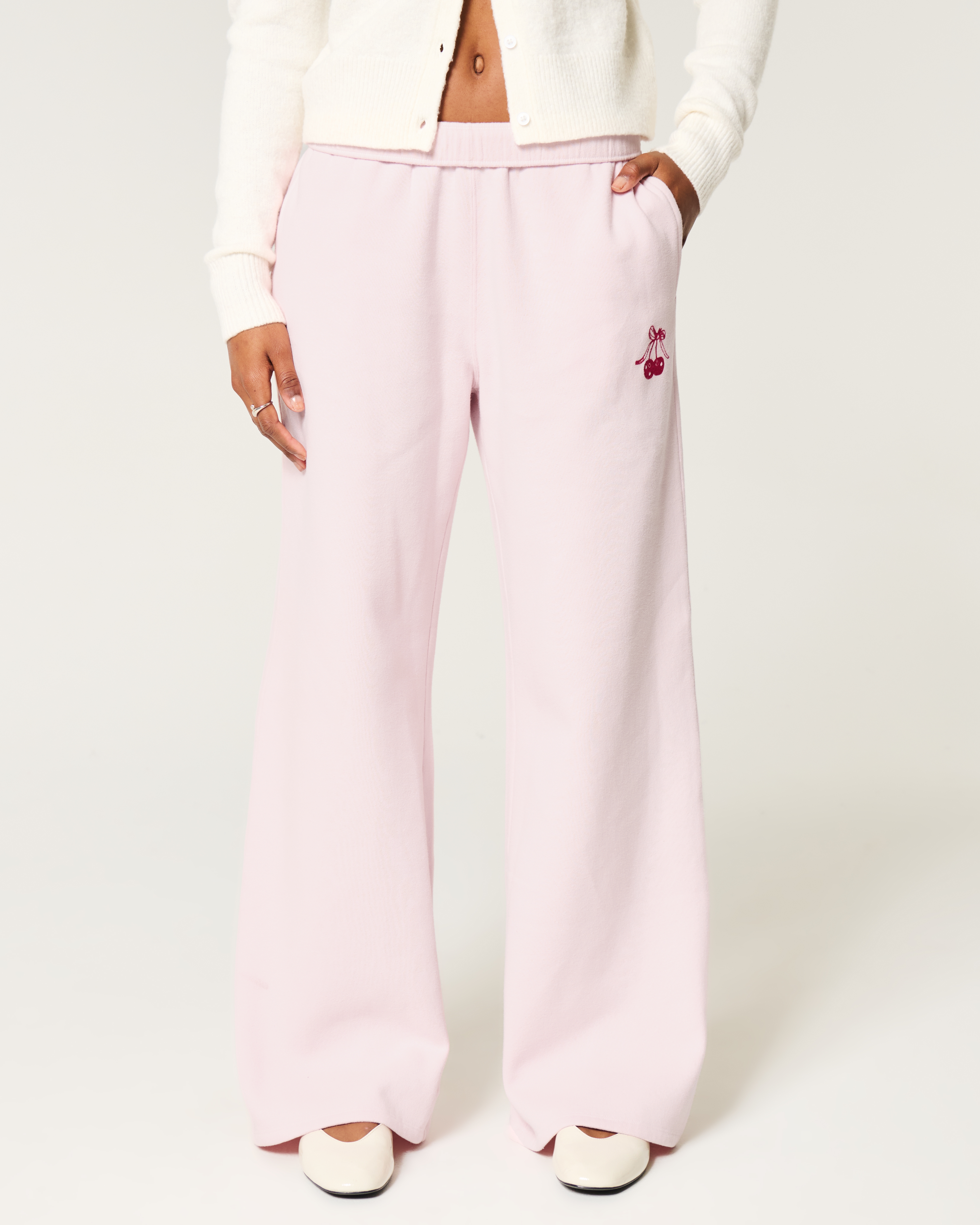 Cherry Graphic Wide-Leg Sweatpants