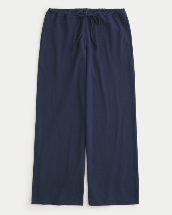 Pull-On Baggy Pants, Navy Blue