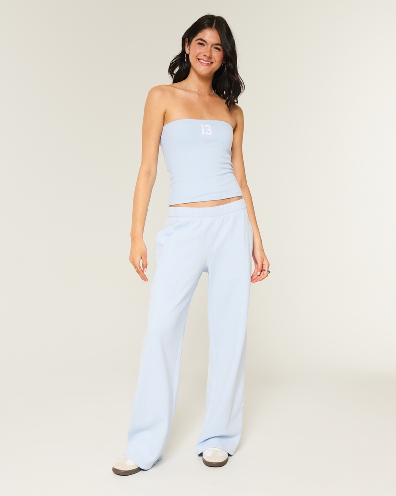 Striped Wide-Leg Sweatpants