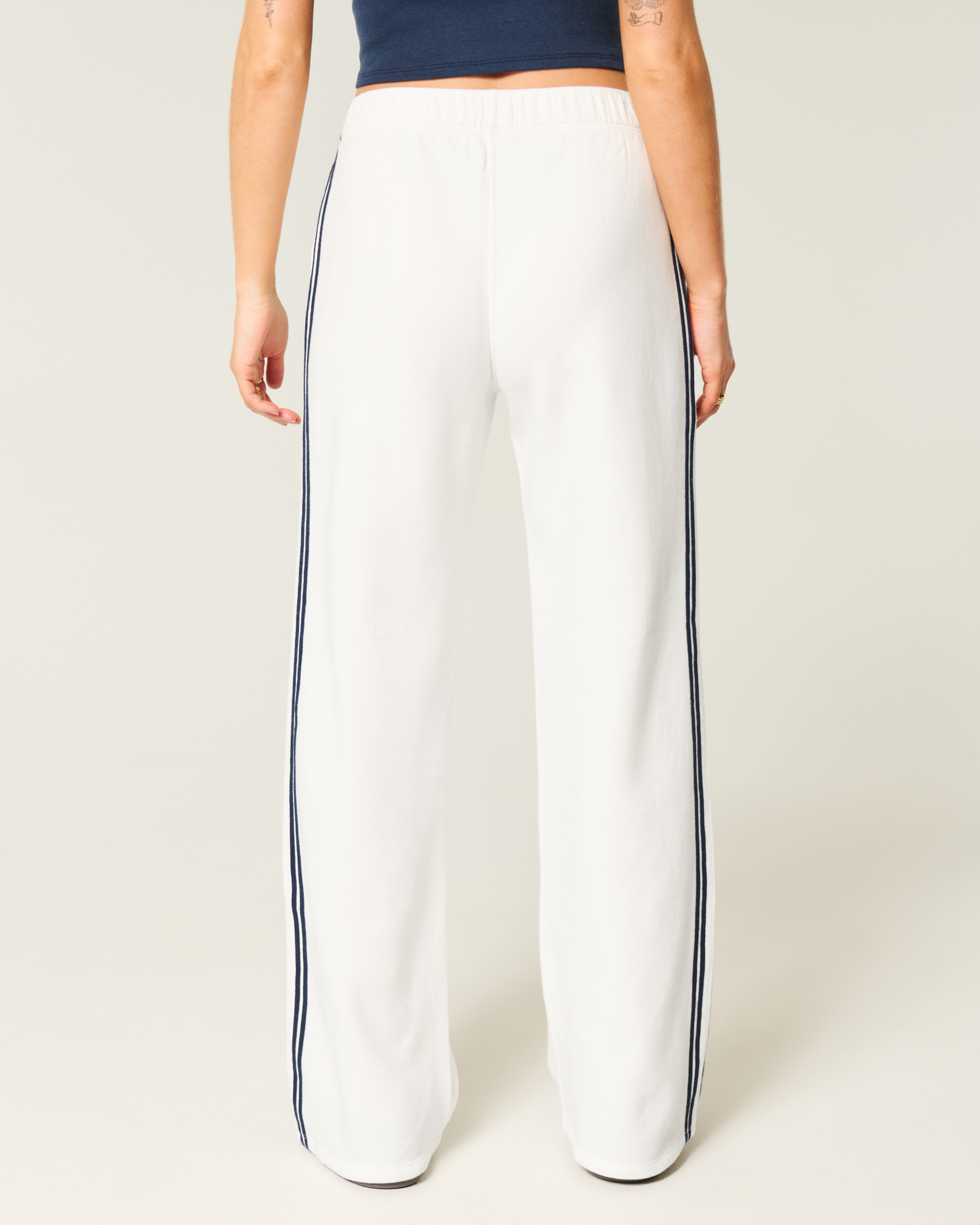 Striped Wide-Leg Sweatpants