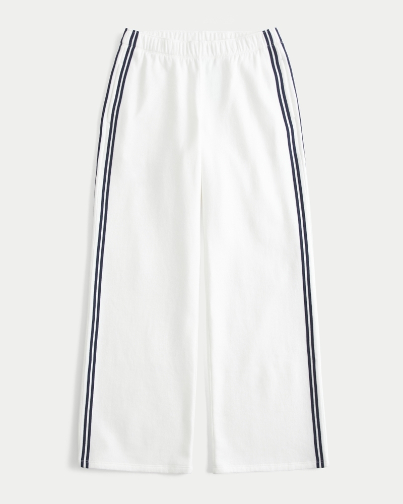 Striped Wide-Leg Sweatpants