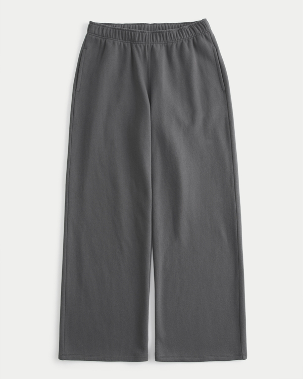 Wide-Leg Sweatpants, Charcoal Gray view 1