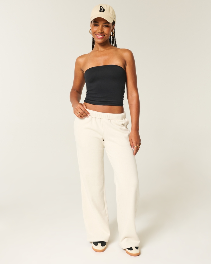 Low-Rise Distressed Medium Wash Relaxed Straight Jeans