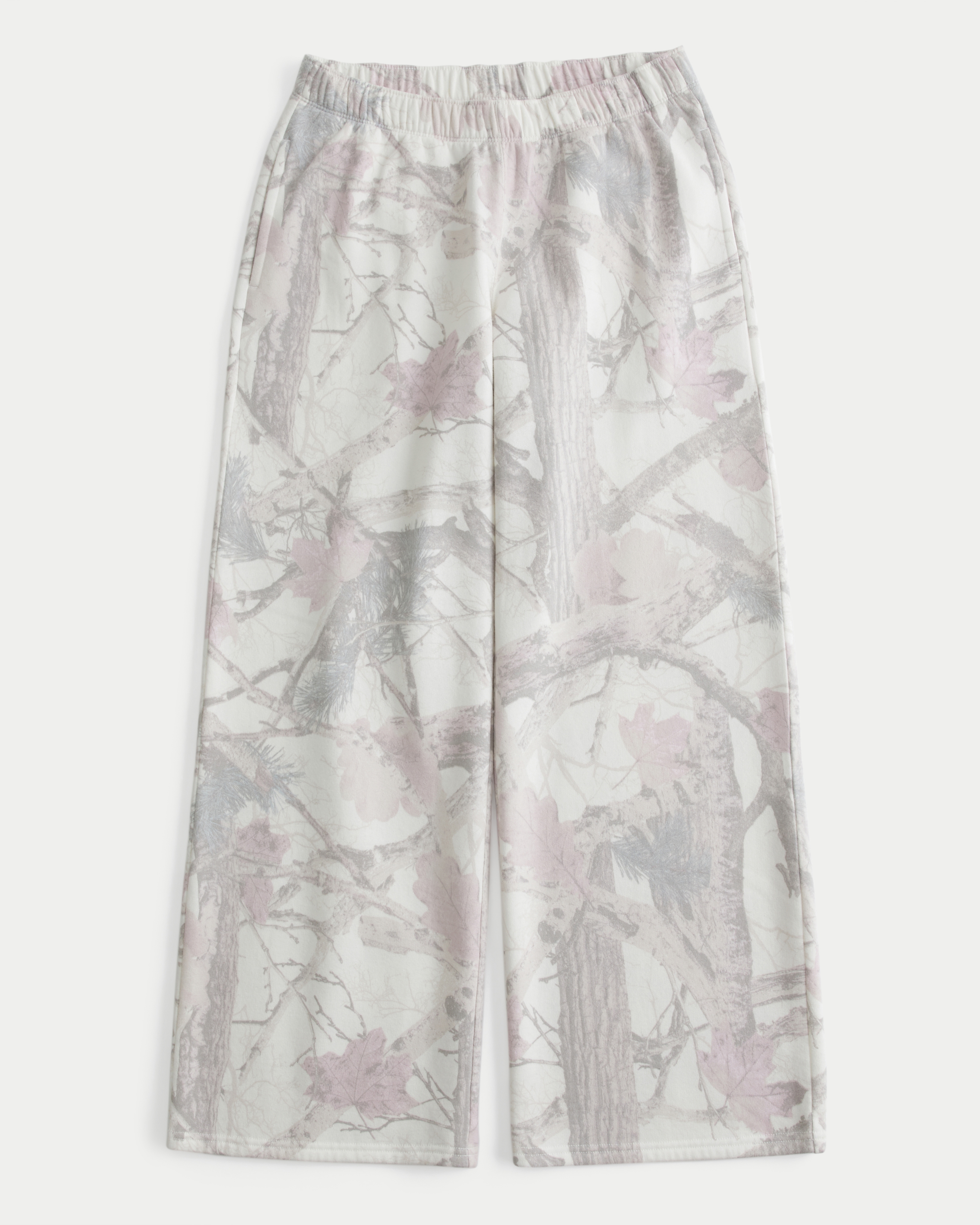 Heart Pocket Camo Wide-Leg Sweatpants