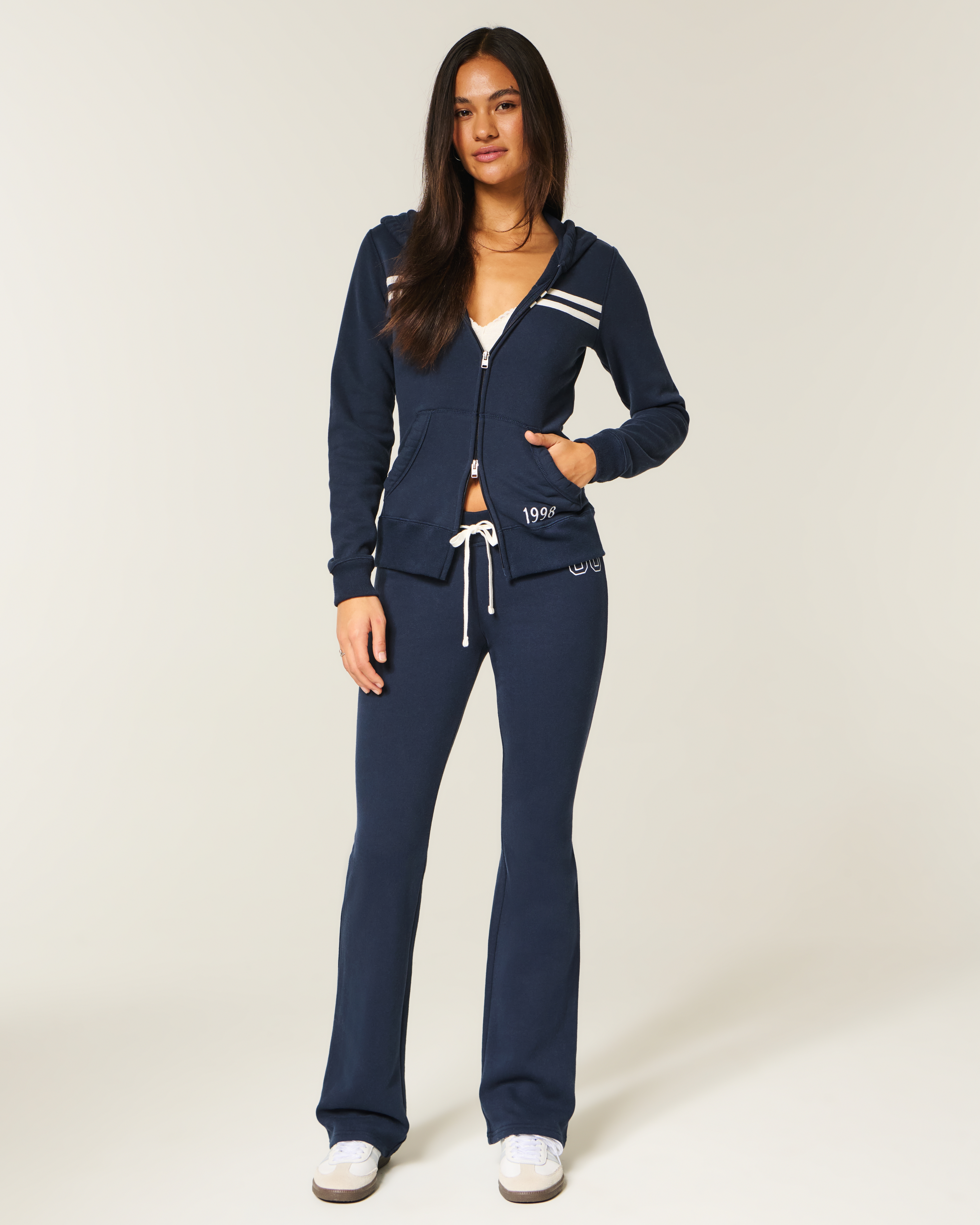 Number Graphic Bootcut Sweatpants