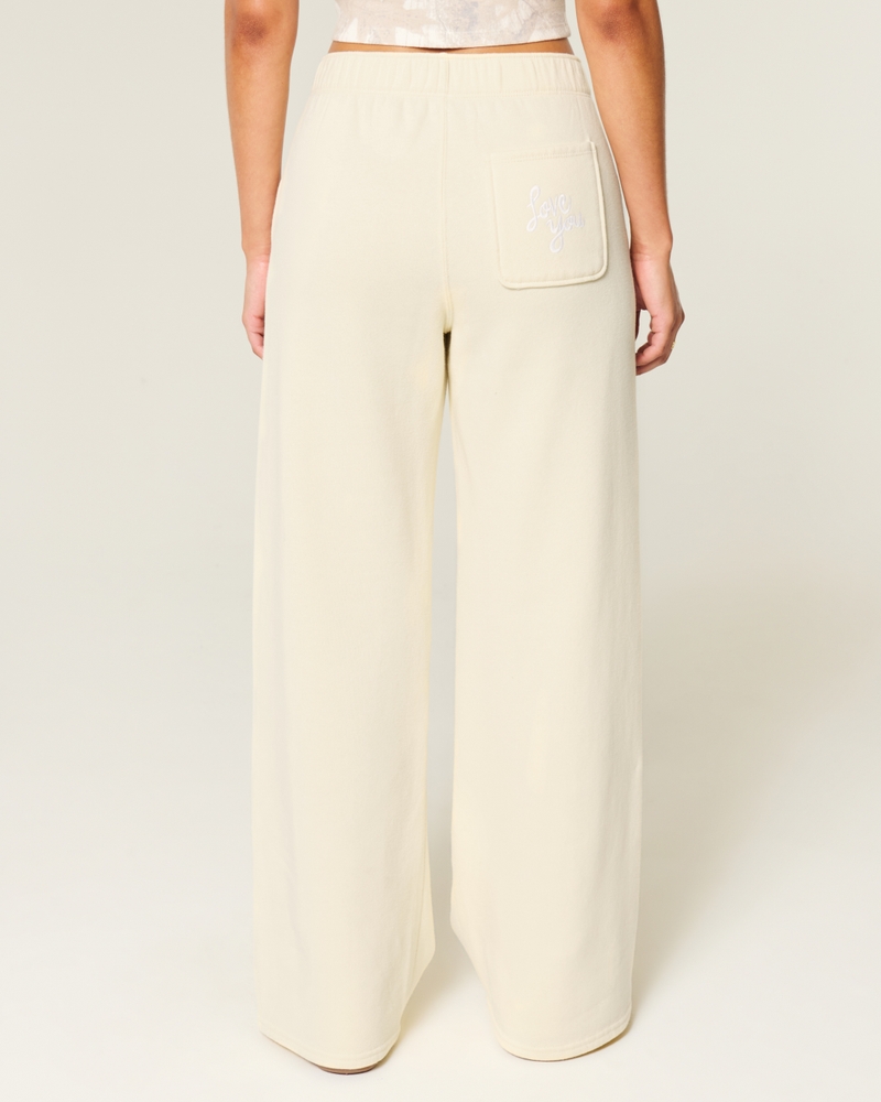 Love You Graphic Wide-Leg Sweatpants