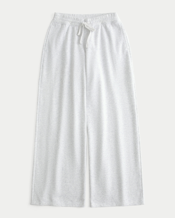 Wide-Leg Sweatpants, Light Heather Grey view 1