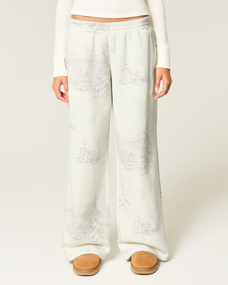 Scenic Print Baggy Sweatpants