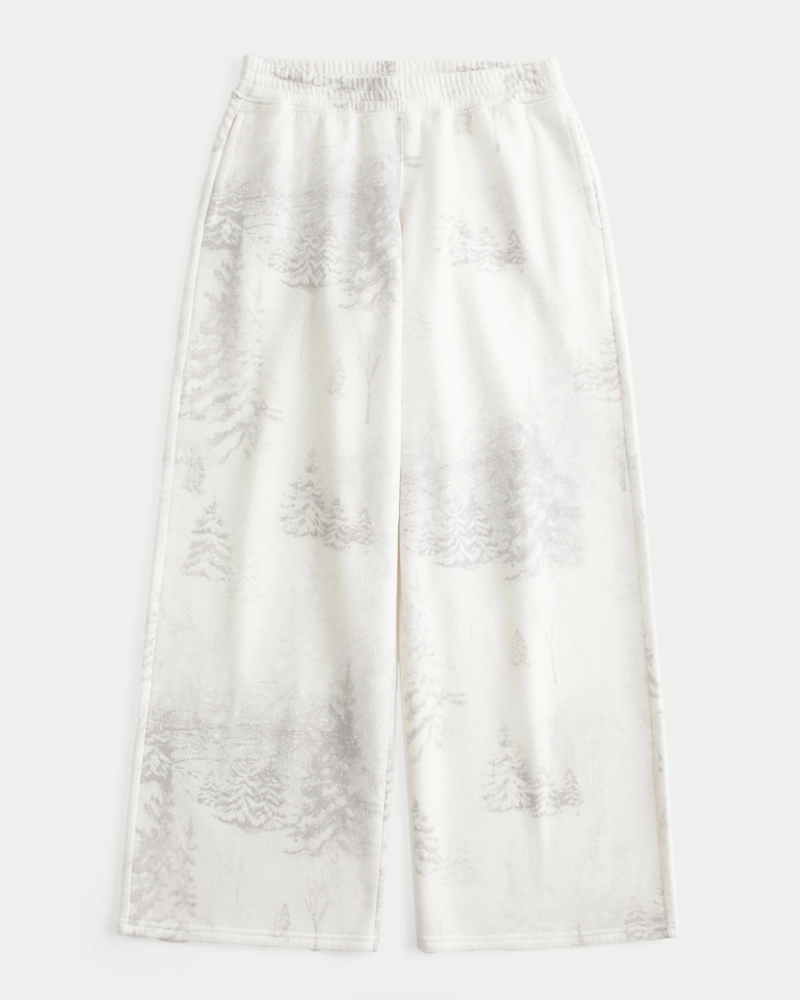 Scenic Print Baggy Sweatpants