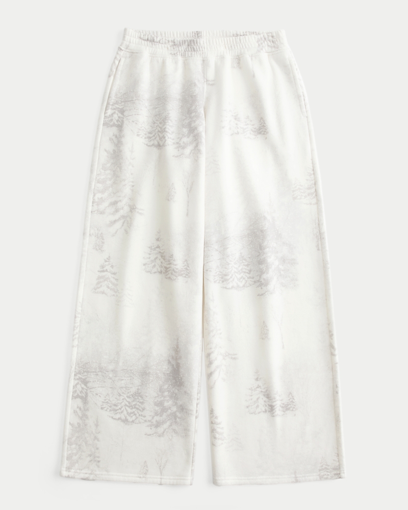 Scenic Print Baggy Sweatpants