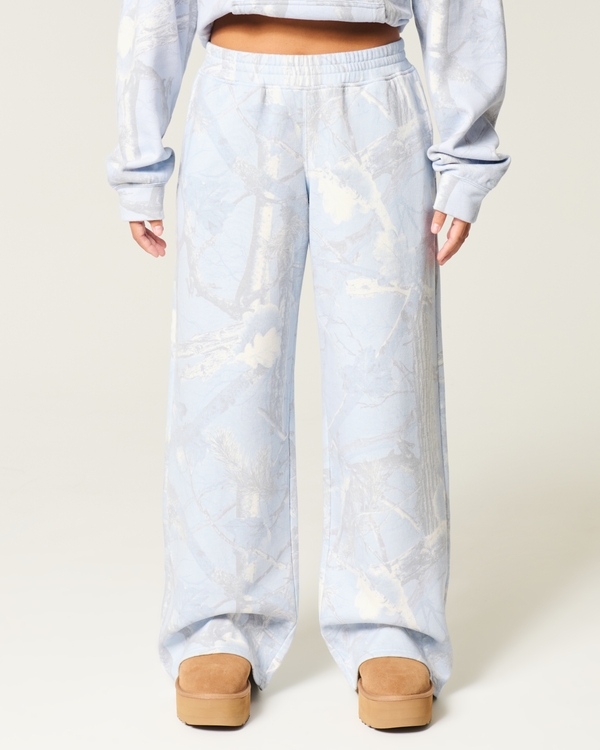 Camo Baggy Sweatpants, Light Blue Camo view 2