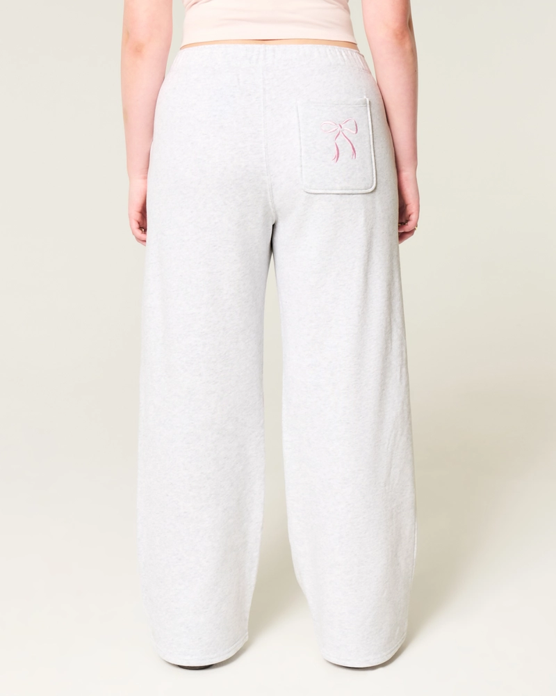 Bow Graphic Wide-Leg Sweatpants