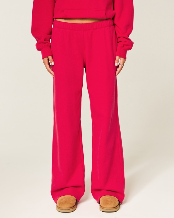 Wide-Leg Sweatpants, Crimson view 2