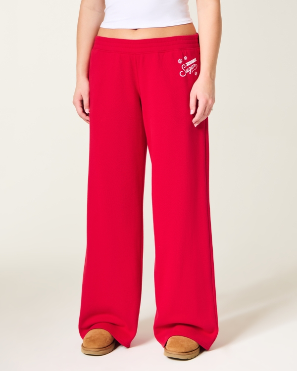 Sugar Graphic Baggy Sweatpants, Crimson view 2