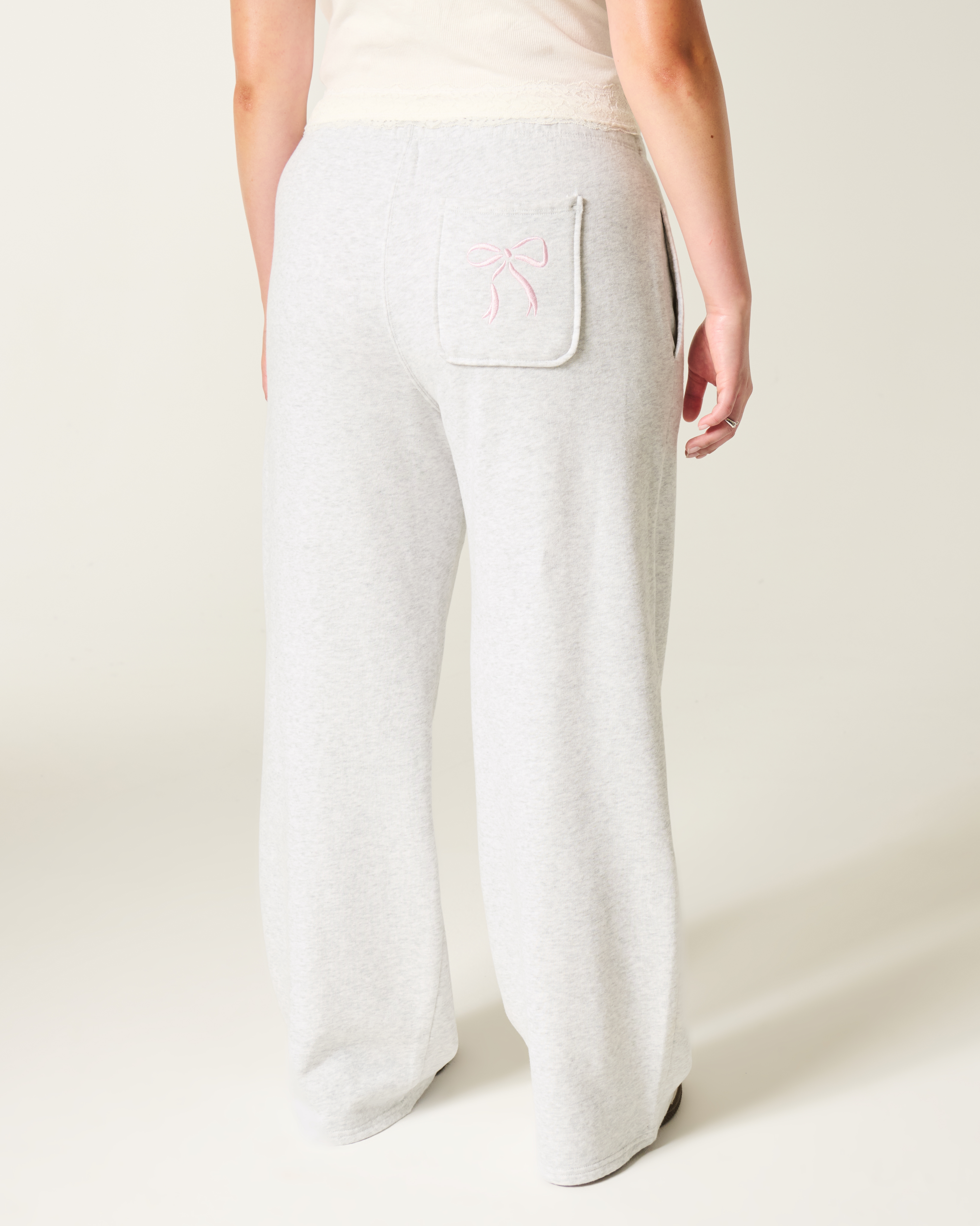 Bow Graphic Wide-Leg Sweatpants