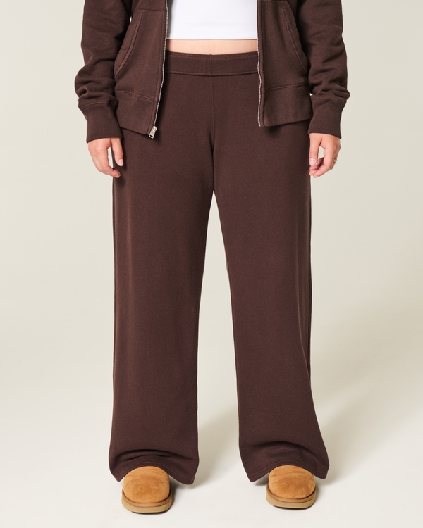Heart Pocket Wide-Leg Sweatpants, Espresso view 2