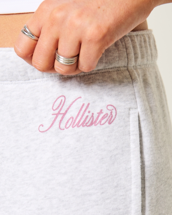 Sparkle Logo Graphic Wide-Leg Sweatpants