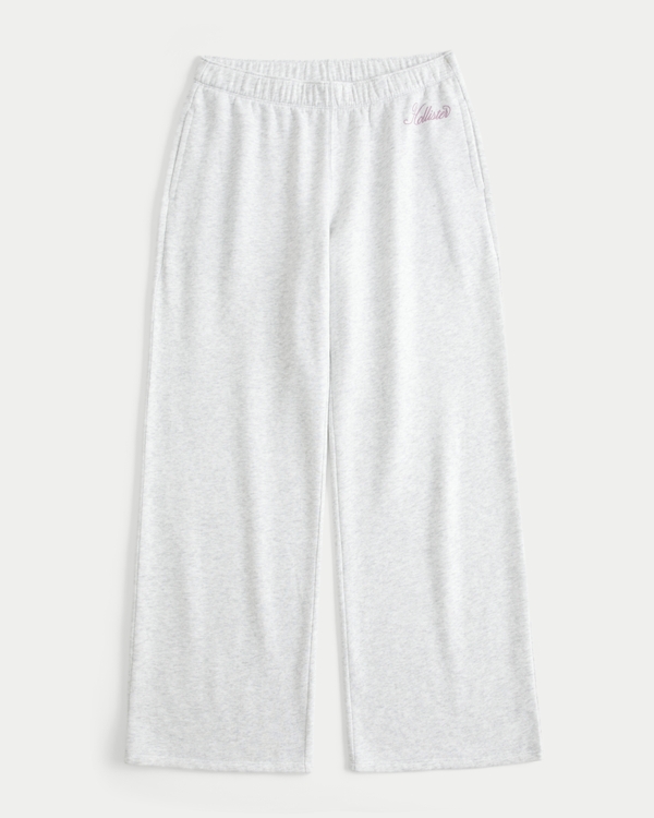 Sparkle Logo Graphic Wide-Leg Sweatpants