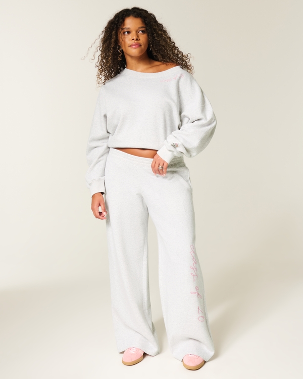 Class of '26 Graphic Baggy Sweatpants, Light Heather Grey view 1