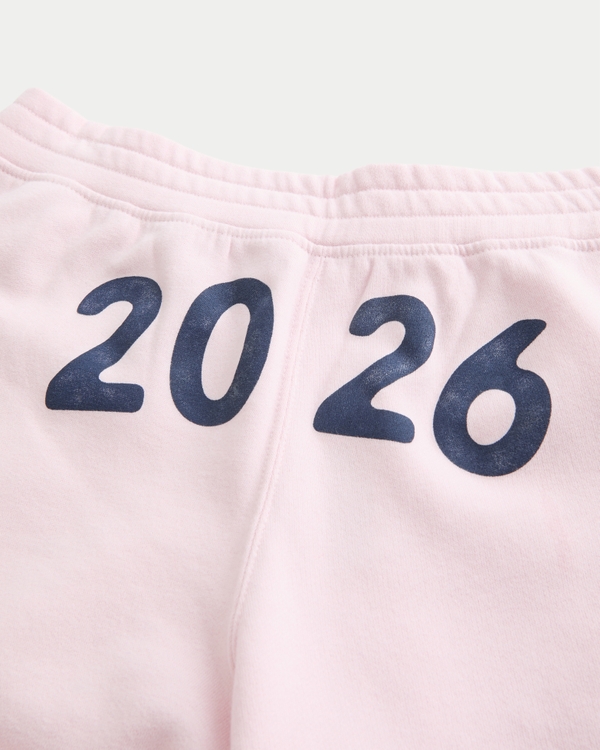 Hollister Feel Good Senior Graphic Baggy Sweatpants, Light Pink view 2