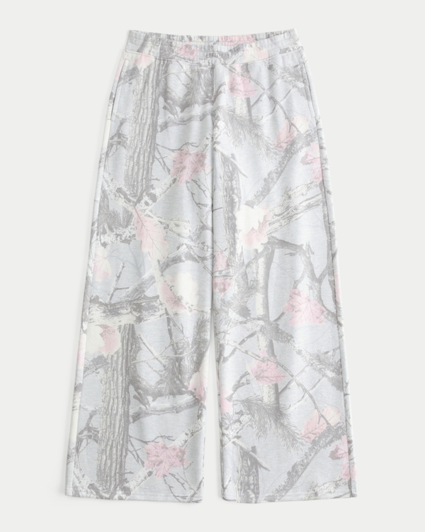 Camo Baggy Sweatpants, Light Grey Camo view 1