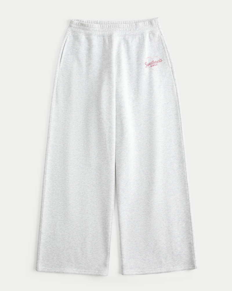 Women's Hollister Feel Good Sweetheart Graphic Baggy Sweatpants