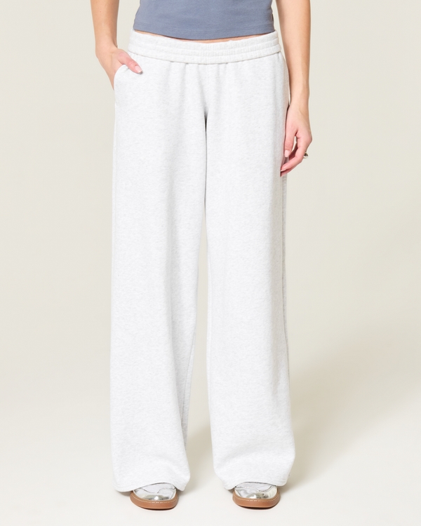 Hollister Feel Good Low-Rise Baggy Sweatpants, Light Heather Grey view 2
