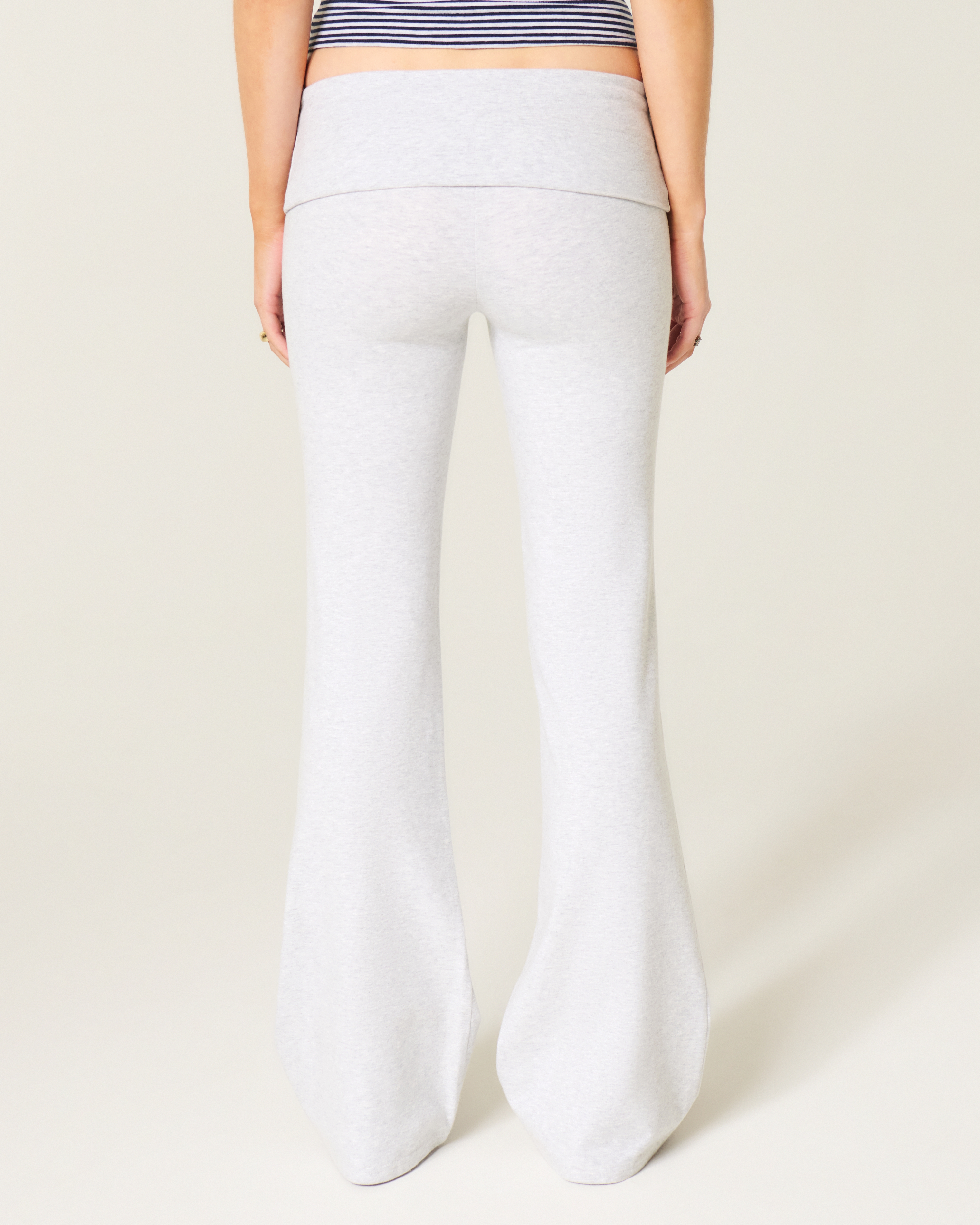 Hollister Foldover Waist Knit Logo Flare Pants at Foxvalley Mall