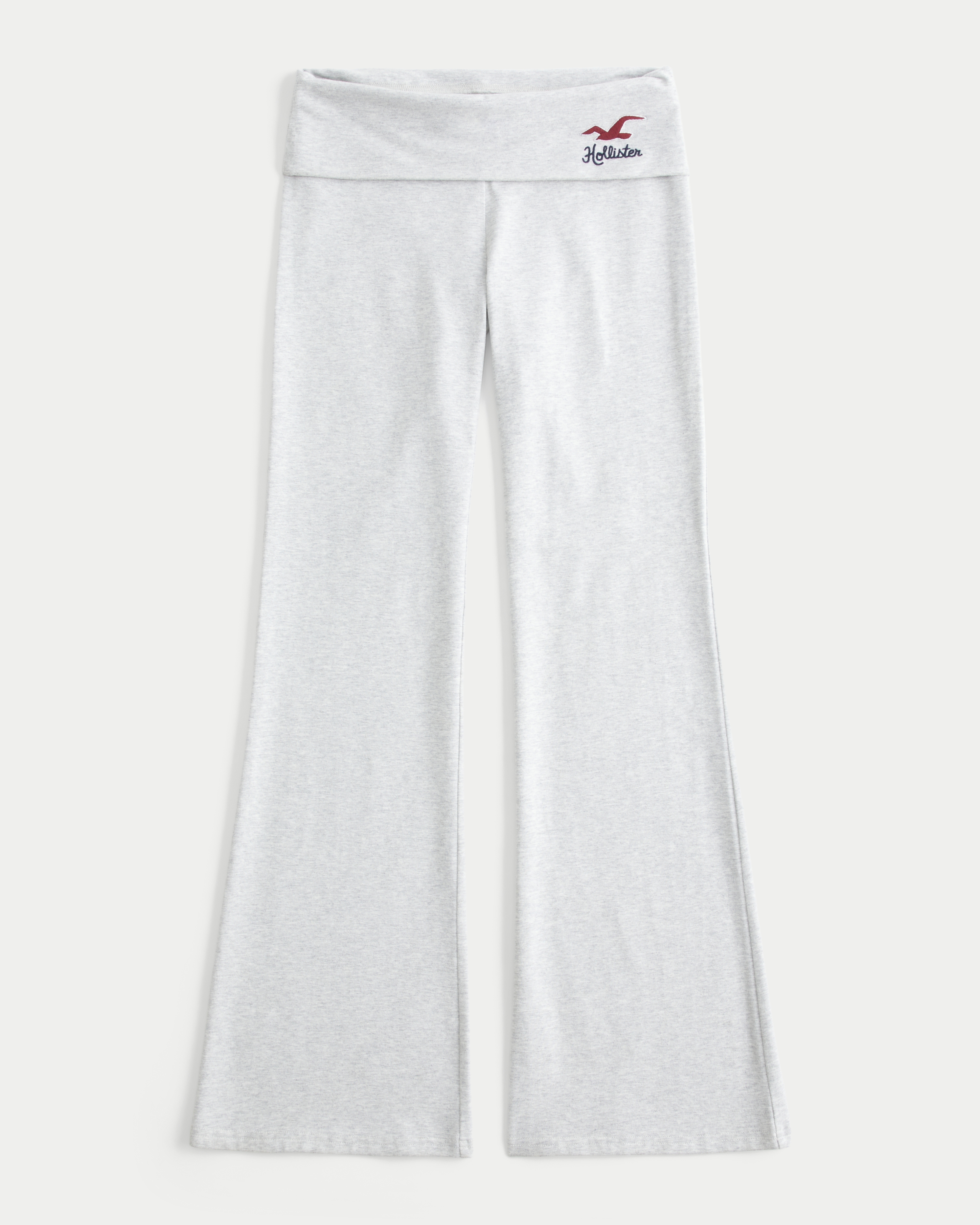Hollister Foldover Waist Knit Logo Flare Pants at Foxvalley Mall