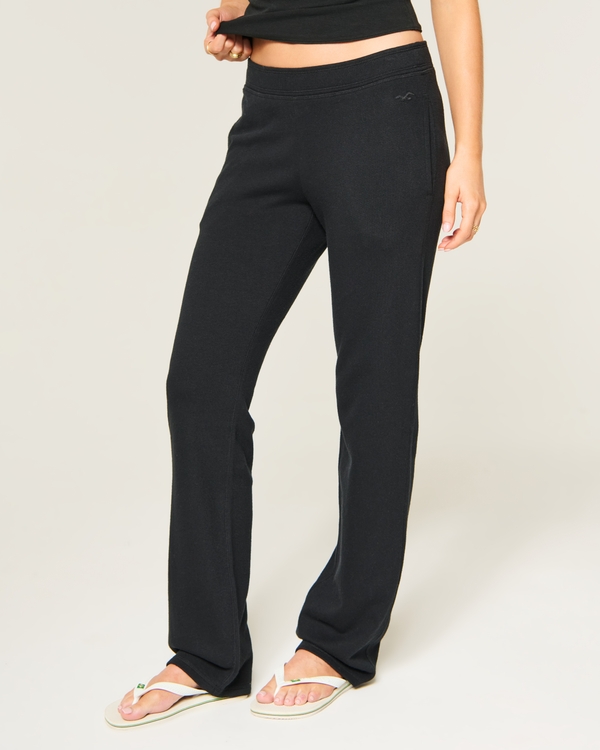 Low-Rise Straight Sweatpants, Black view 2