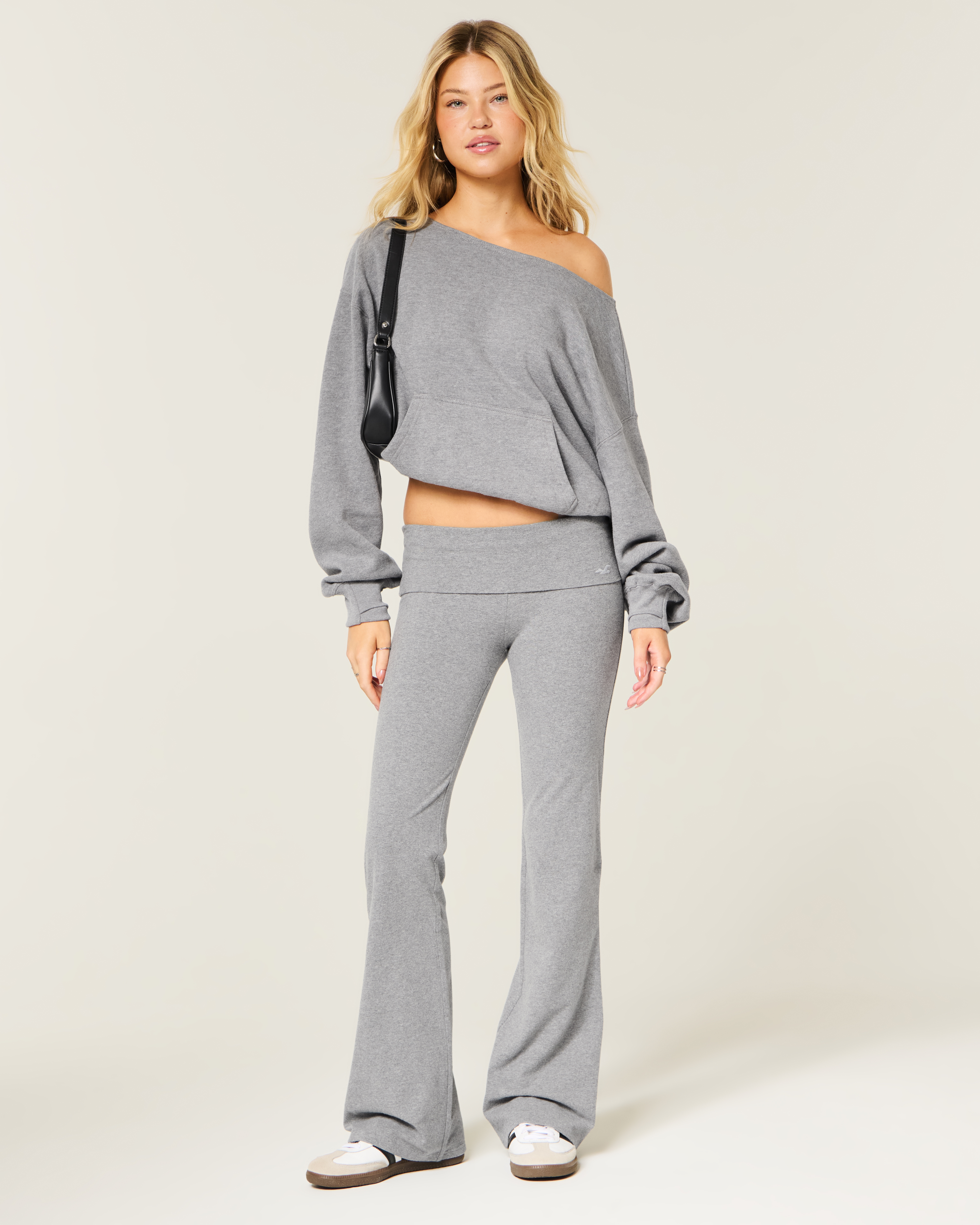 Knit Foldover Flare Pants