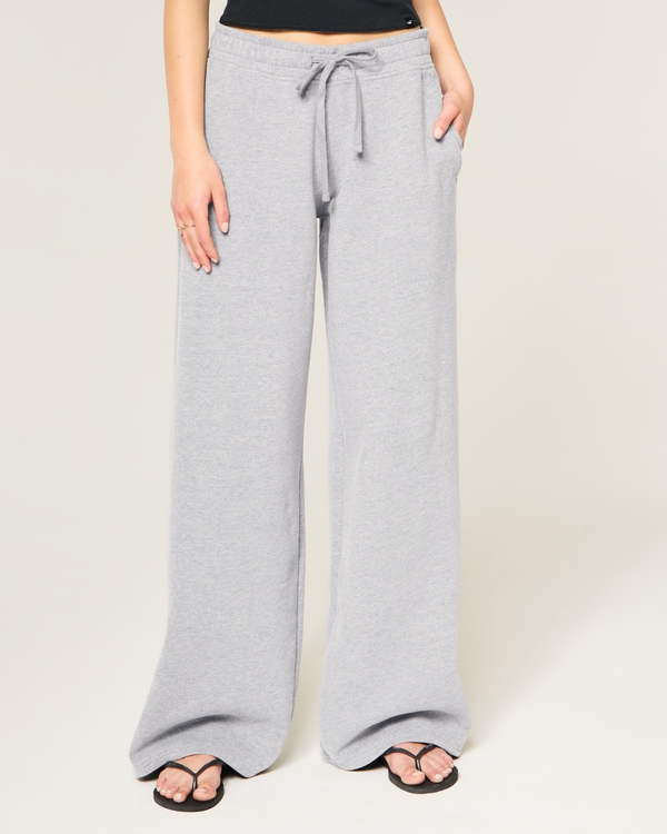 Hollister Feel Good Low-Rise Baggy Sweatpants, Dark Heather Grey view 2