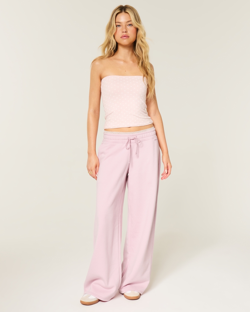Hollister Feel Good Low-Rise Baggy Sweatpants - pink by Hollister