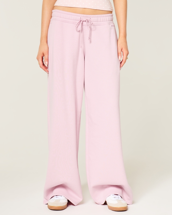 Hollister Feel Good Low-Rise Baggy Sweatpants, Pink view 2
