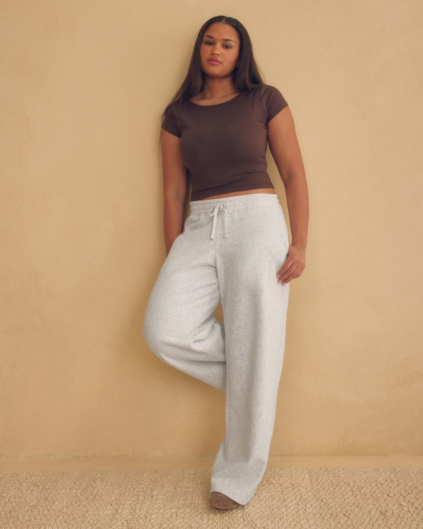 Hollister Feel Good Low-Rise Baggy Sweatpants, Light Heather Grey view 1