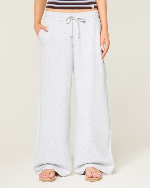 Hollister Feel Good Low-Rise Baggy Sweatpants, Light Heather Grey view 2