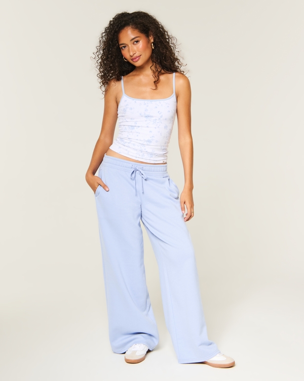 Hollister Feel Good Low-Rise Baggy Sweatpants, Light Blue view 1