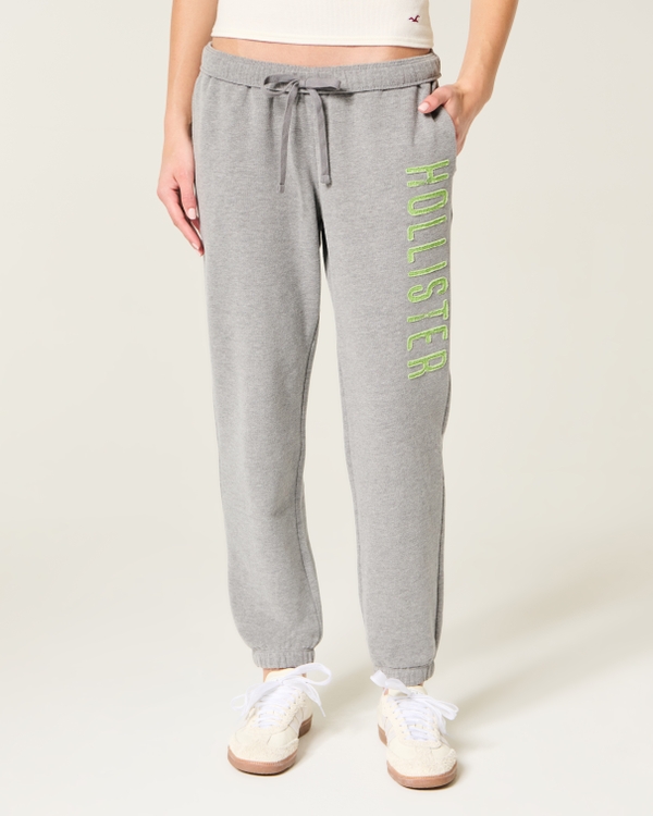 Fleece Logo Graphic Joggers, Gray view 2