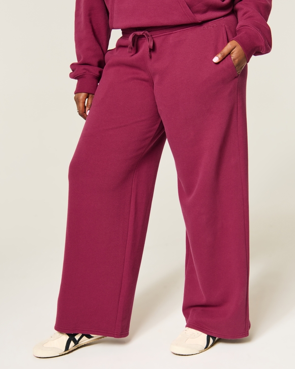 Low-Rise Baggy Sweatpants, Burgundy view 2