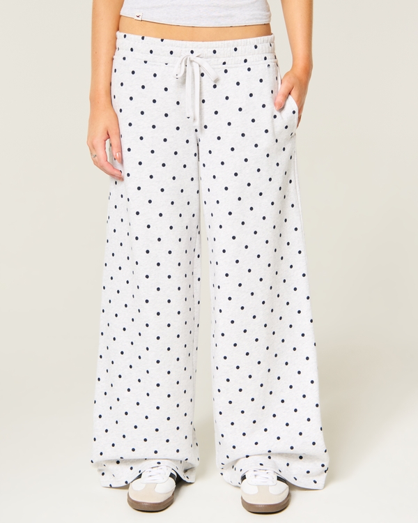 Low-Rise Baggy Sweatpants, Light Heather Grey Dot view 2
