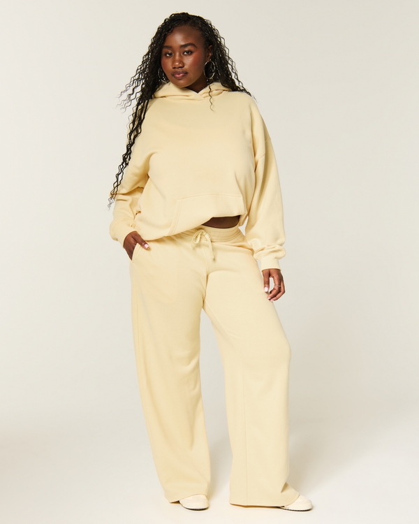Hollister Feel Good Low-Rise Baggy Sweatpants, Yellow view 1