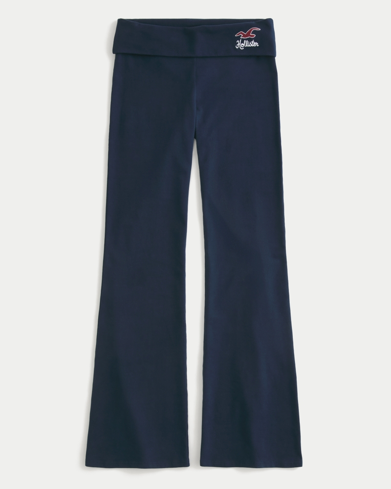 Women's Knit Foldover Waist Logo Flare Pants | Women's