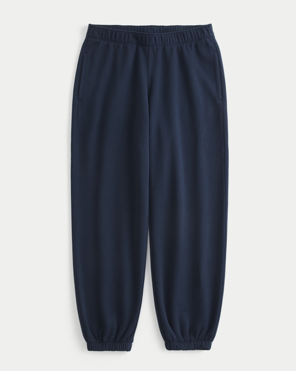 Hollister Feel Good Low-Rise Fleece Joggers, Navy view 1